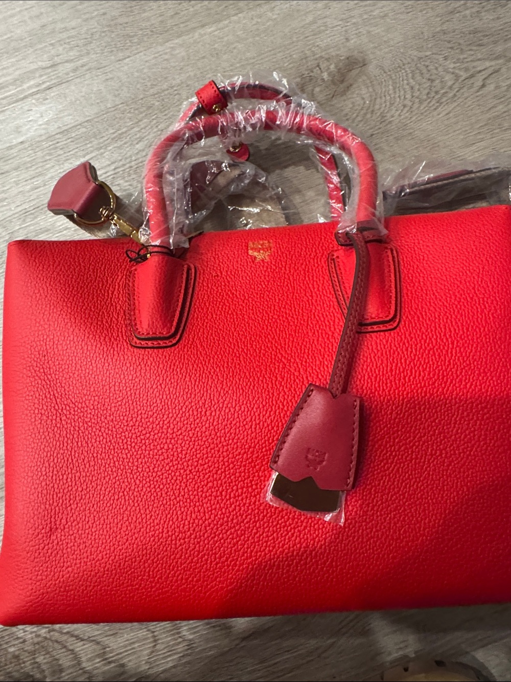 MCM Satchel Red with Top Handles